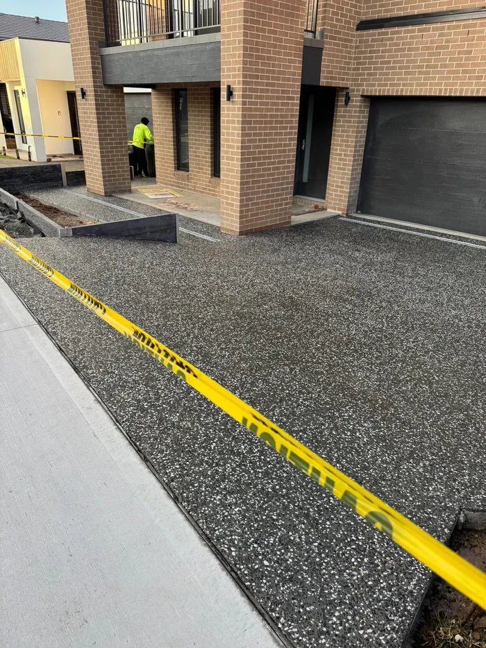 Geostone Exposed Aggregate Driveway and Council Crossover in Campbelltown, NSW
