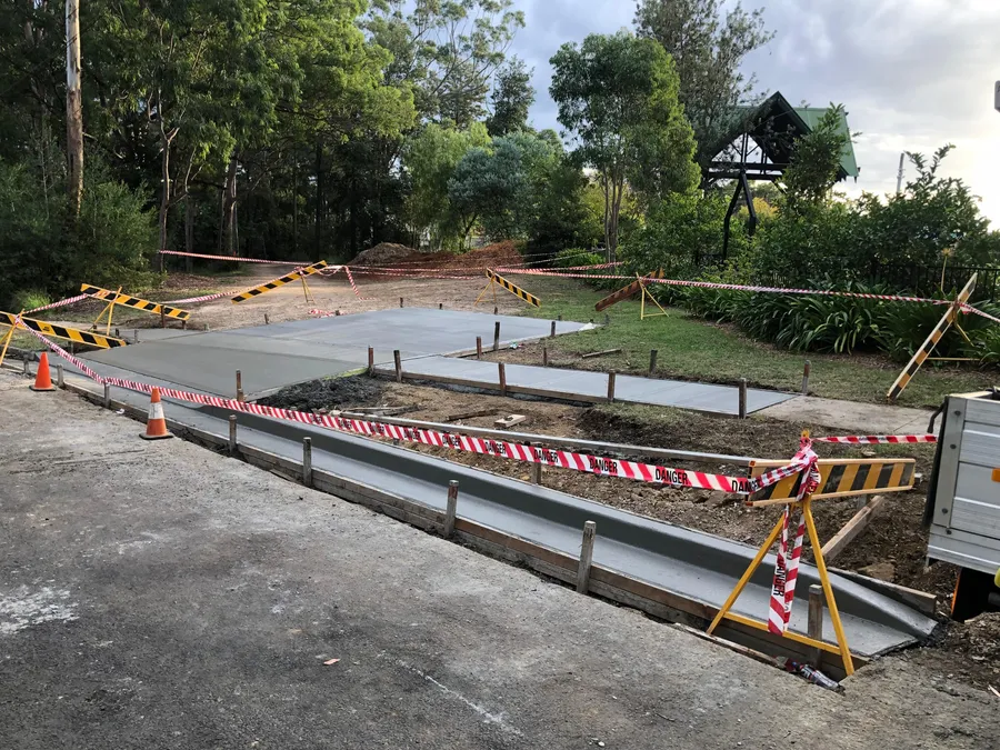 Kerb & gutter, council crossover and footpath at a reserve in Dural, NSW