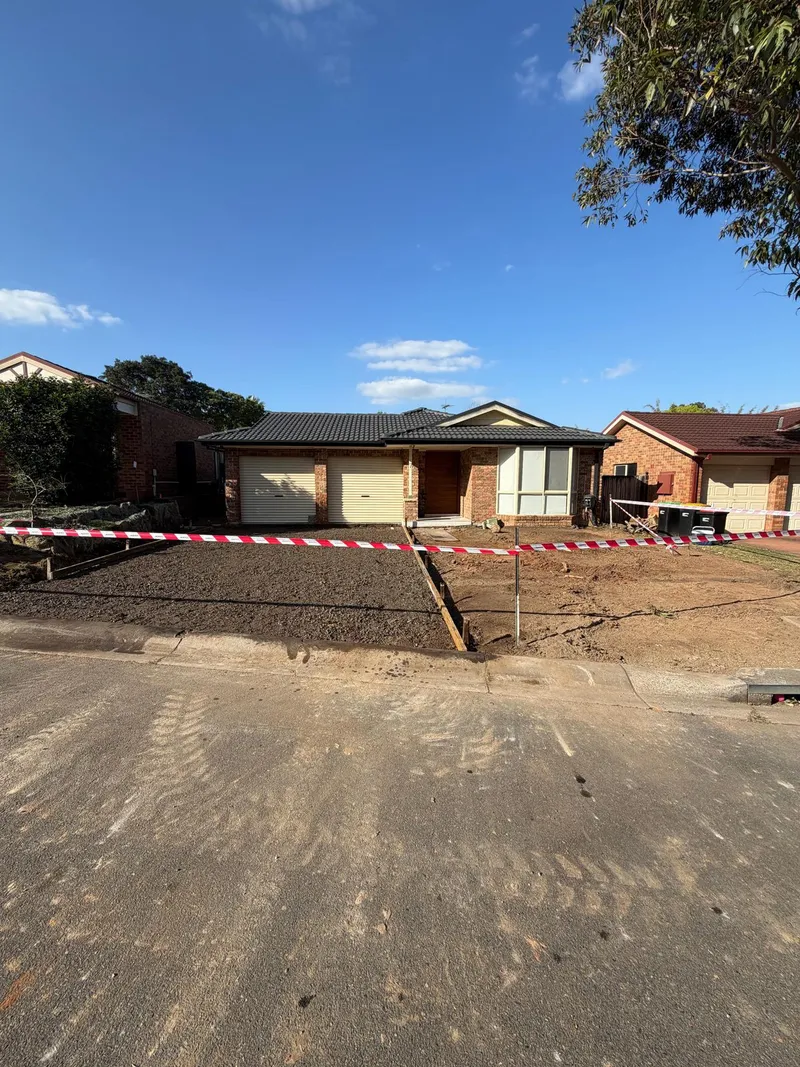 Roadbase compacted and ready for the new driveway at Holsworthy