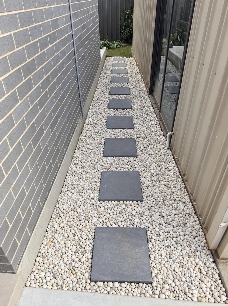 The paver stepping stone path running alongside the house at Old Toongabbie