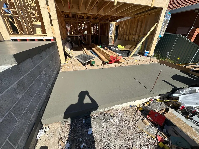 The bondek slab at Peakhurst poured and finished, ready for the frame to go up