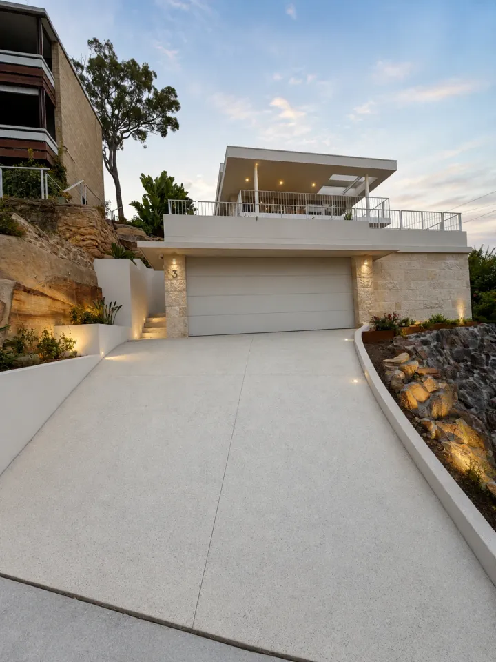 Geostone Exposed Aggregate Driveway in Yowie Bay, NSW